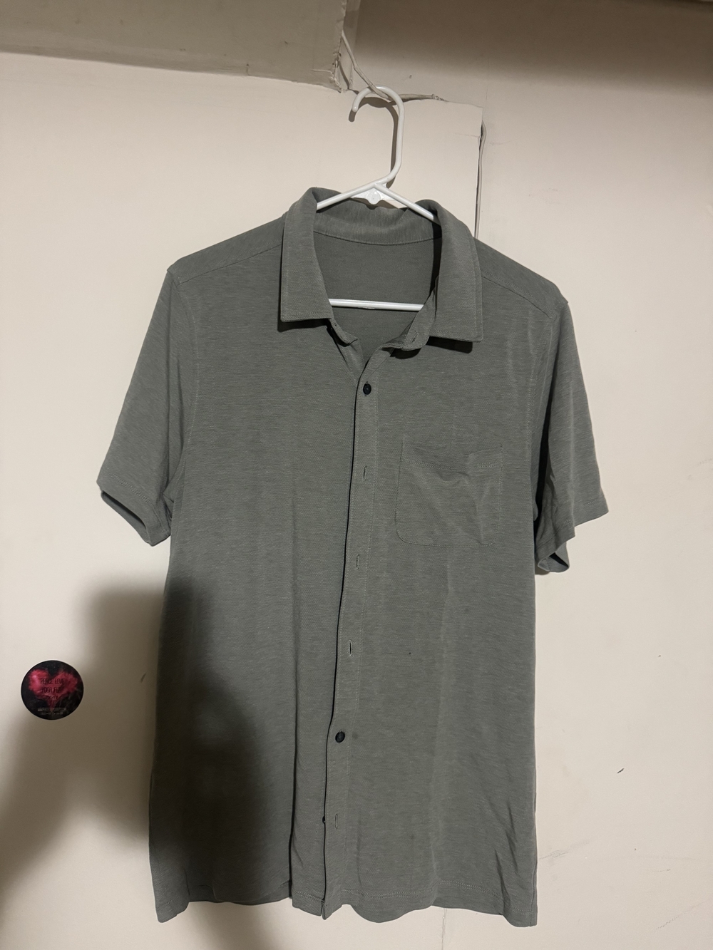 Men's Short Sleeve Button-Up Shirt - Gray